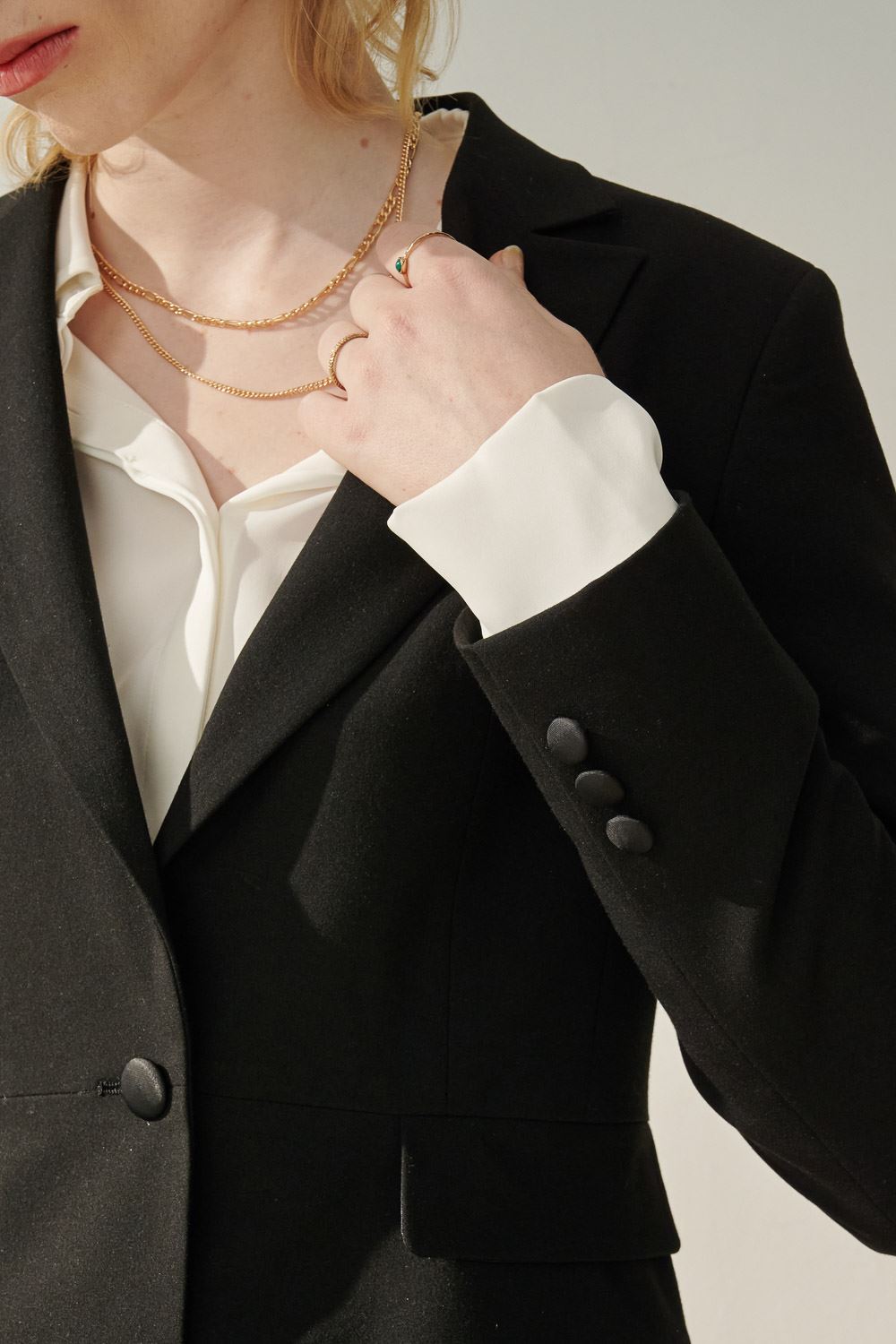 SST&C Black Sword Collar Short Suit Jacket | 7162308001  (Outlet)_5