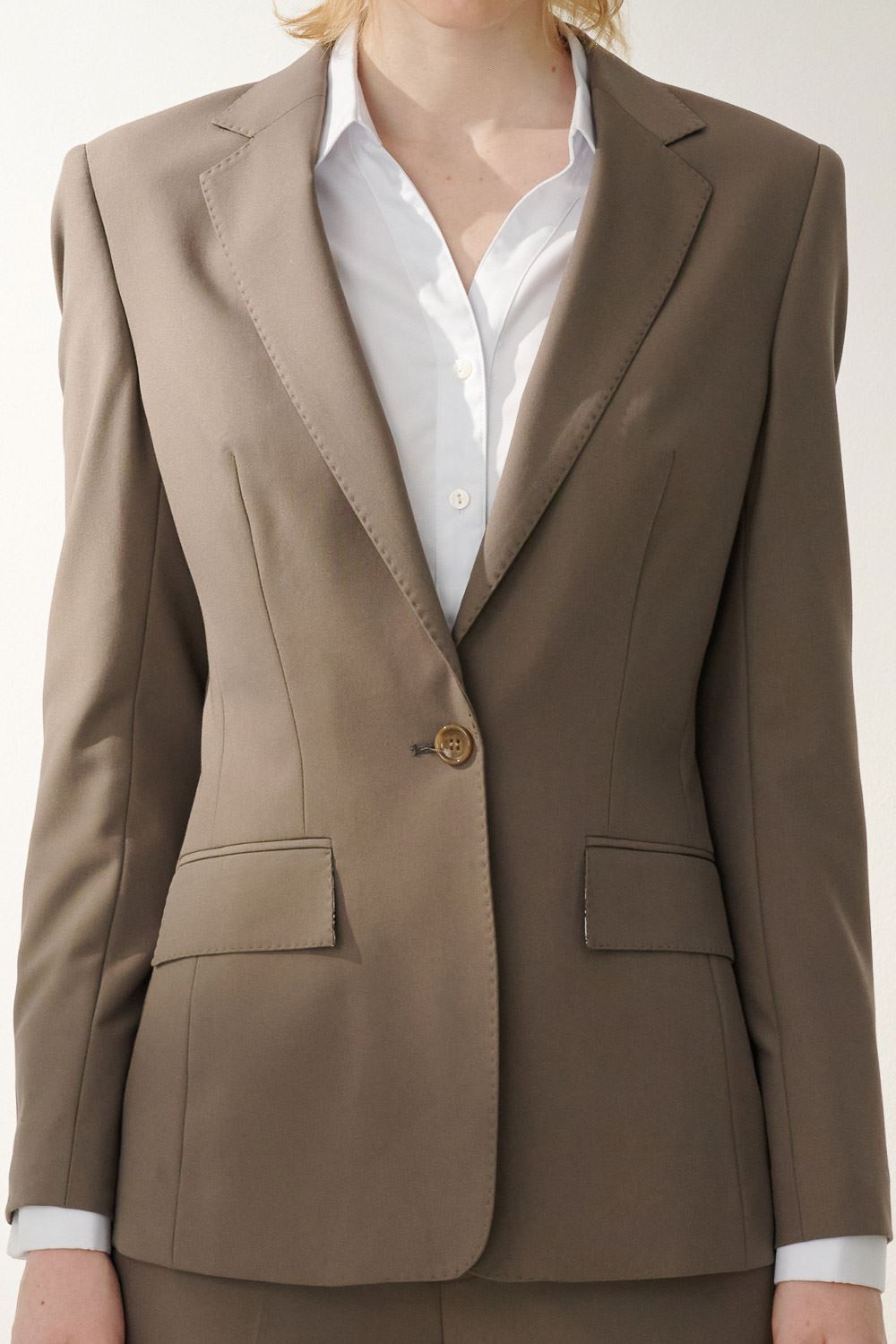 SST&C Gray Coffee Square Collar Suit Jacket | 7162308005  (Outlet)_3