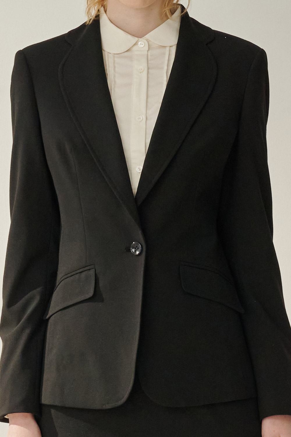 SST&C Black Styling Collar Suit Jacket | 7162308002  (Outlet)_6