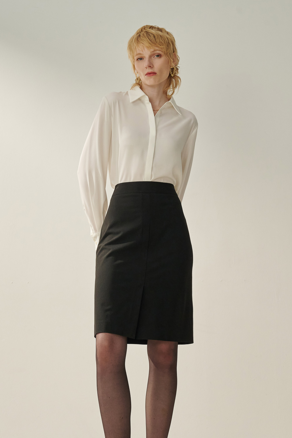 SST&C Black Skirt | 7462308001  (Outlet)_0