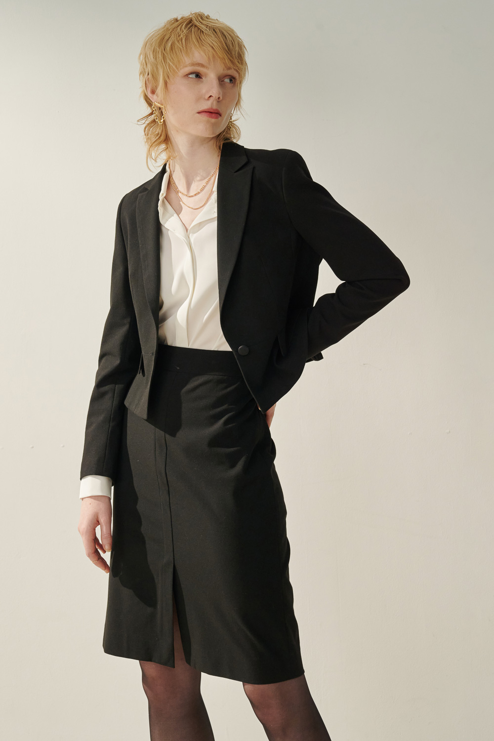 SST&C Black Skirt | 7462308001  (Outlet)_5