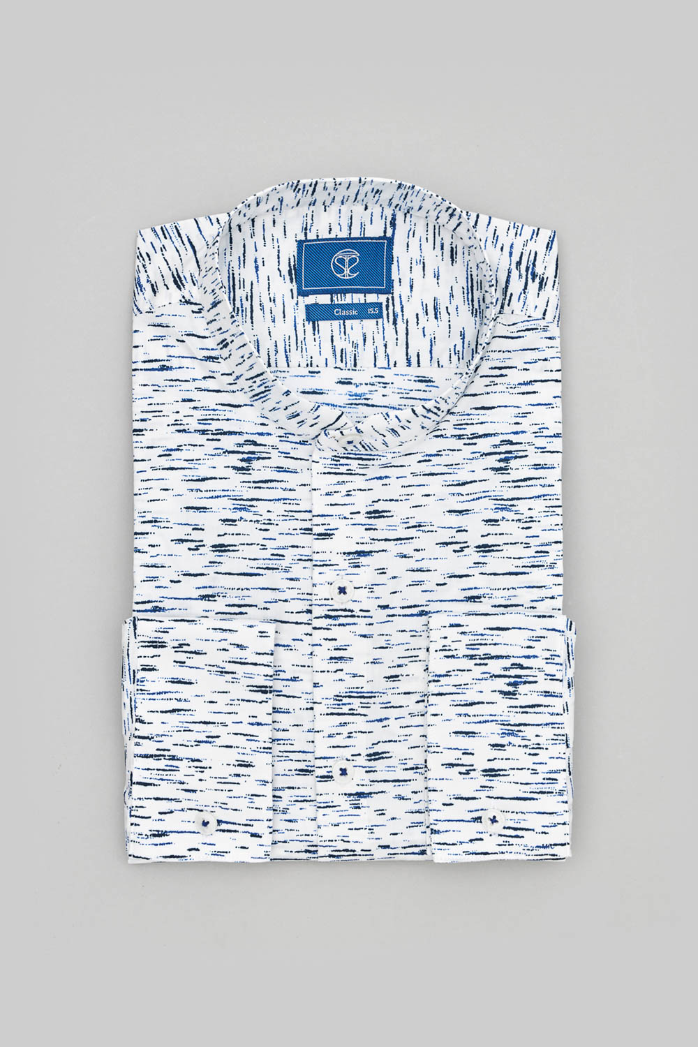 SST&C #Elastic Fit  White and Blue and Black Printed Standard Shirt | 0312308013  (Outlet)_6