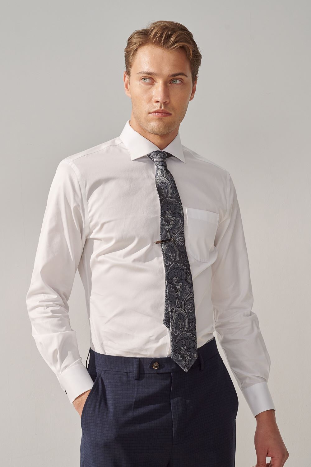 SST&C #Milan Series  White Plain Standard Shirt | 0312309009  (Outlet)_0