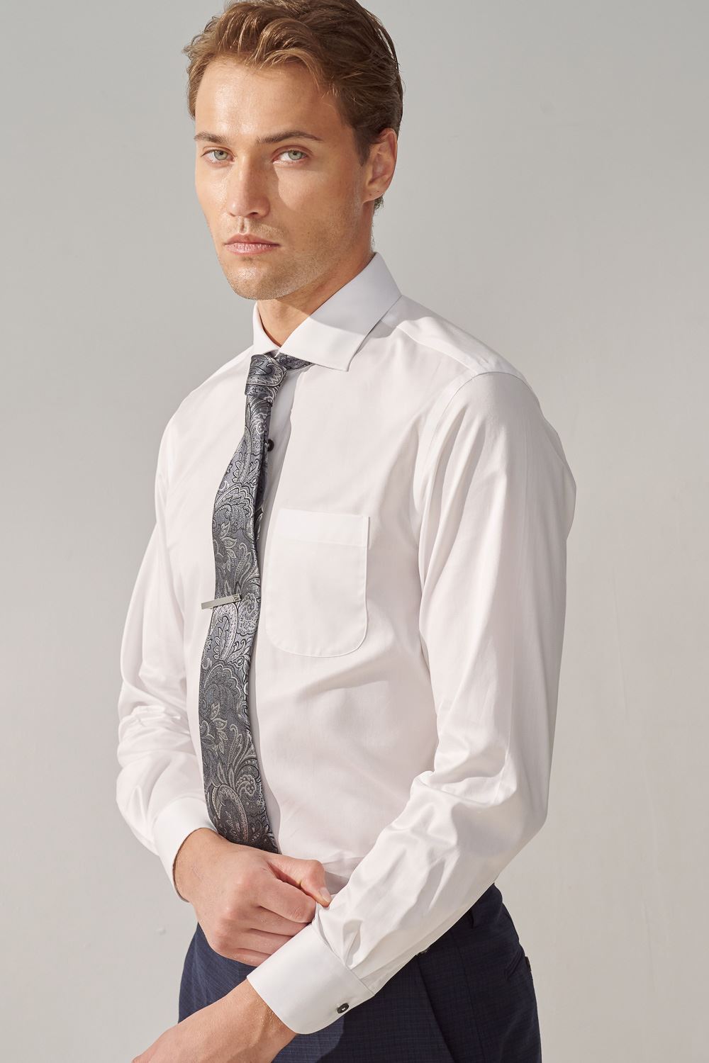 SST&C #Milan Series  White Plain Standard Shirt | 0312309009  (Outlet)_1
