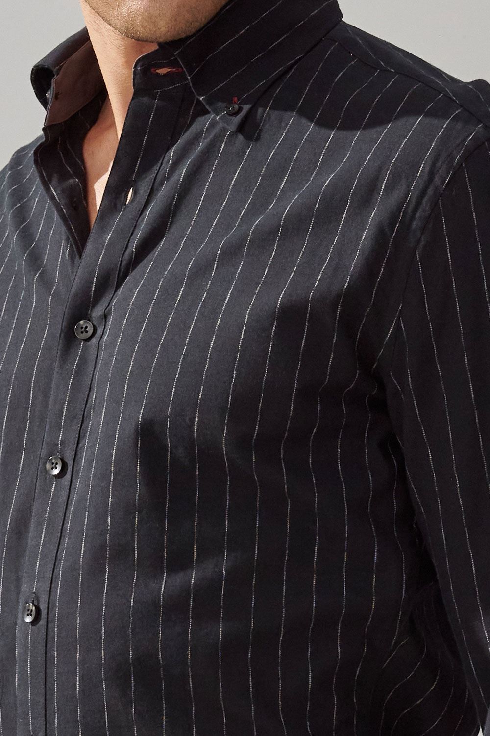 SST&C #Comfortable Cotton  Black and White Striped Pattern Standard Shirt | 0312309020  (Outlet)_5