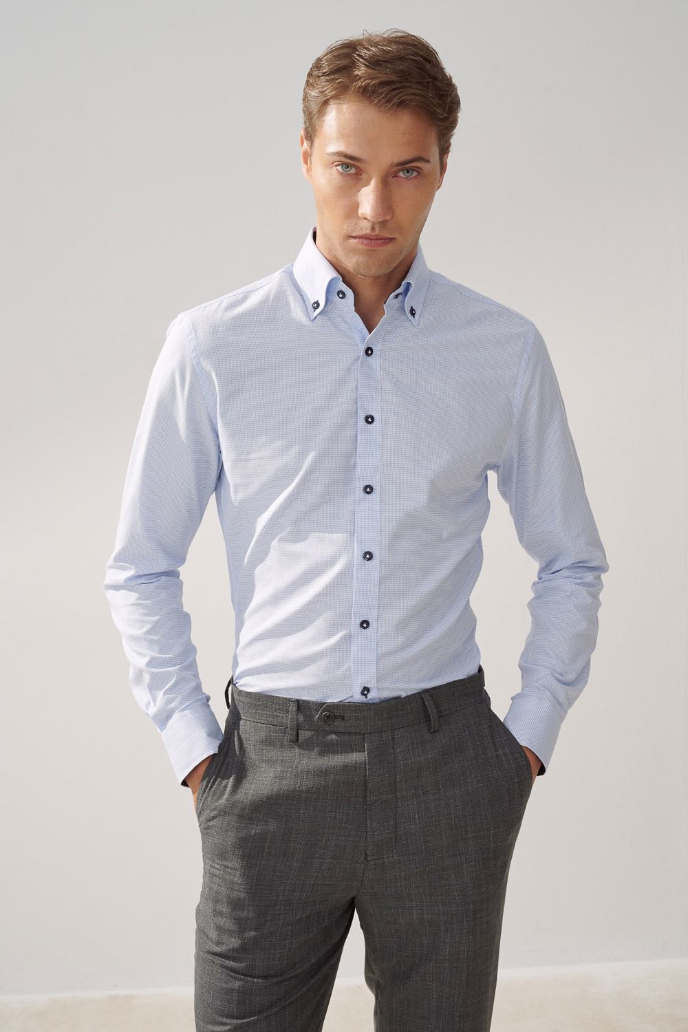 SST&C #Easycare  Blue Standard Shirt | 0312309021  (Outlet)_2