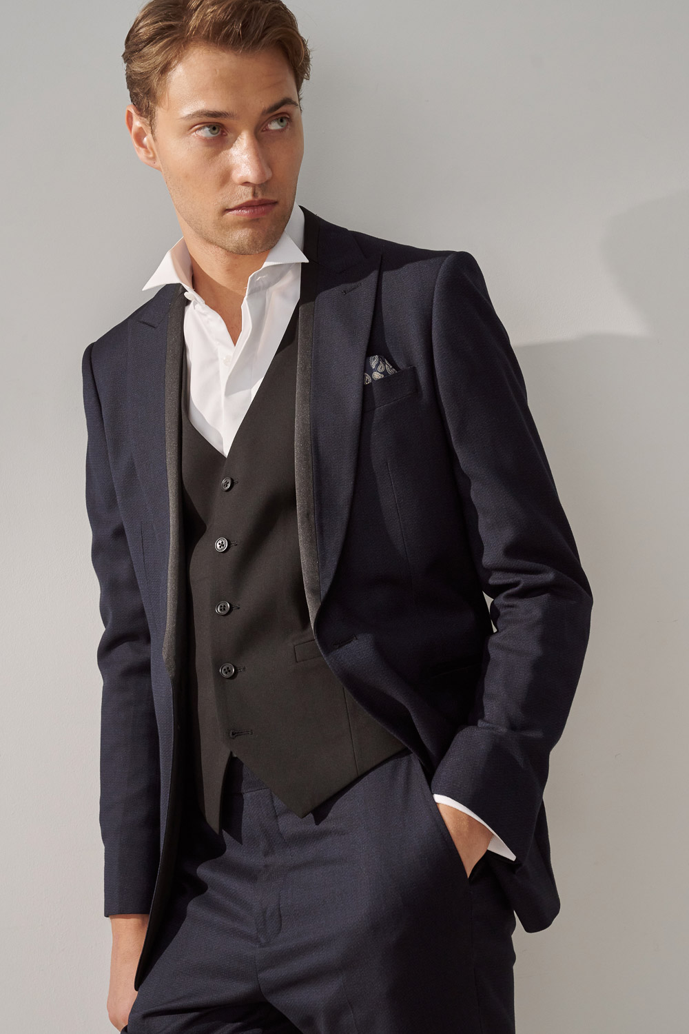SST&C #Milan Series  Anti-Wrinkle White Spliced ​​Dress Style Slim Fit Shirt | 0312309007  (Outlet)_4