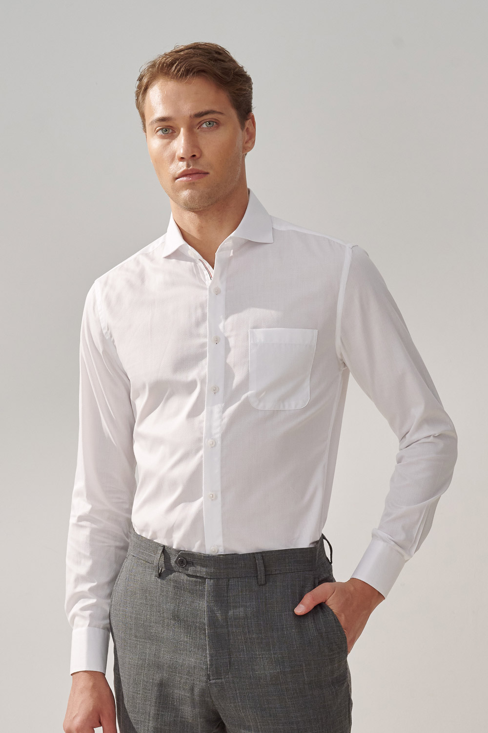 SST&C #Easycare  White Slim Fit Shirt | 0312309011  (Outlet)_3
