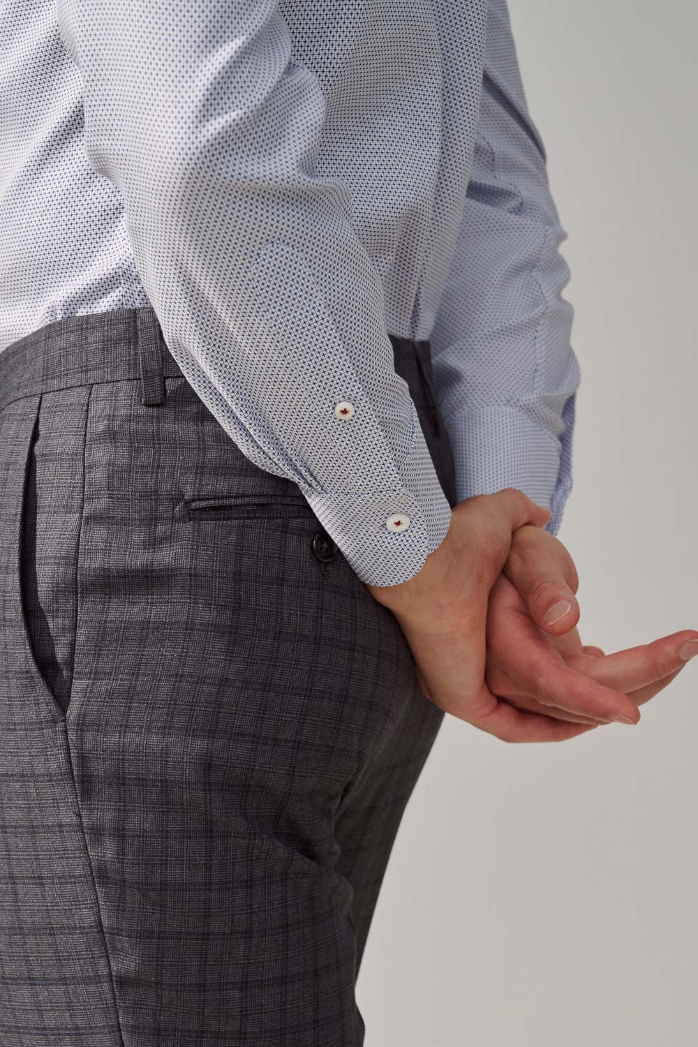 SST&C #Milan Series  Anti-Wrinkle Blue Textured Slim Fit Shirt | 0312309005  (Outlet)_6