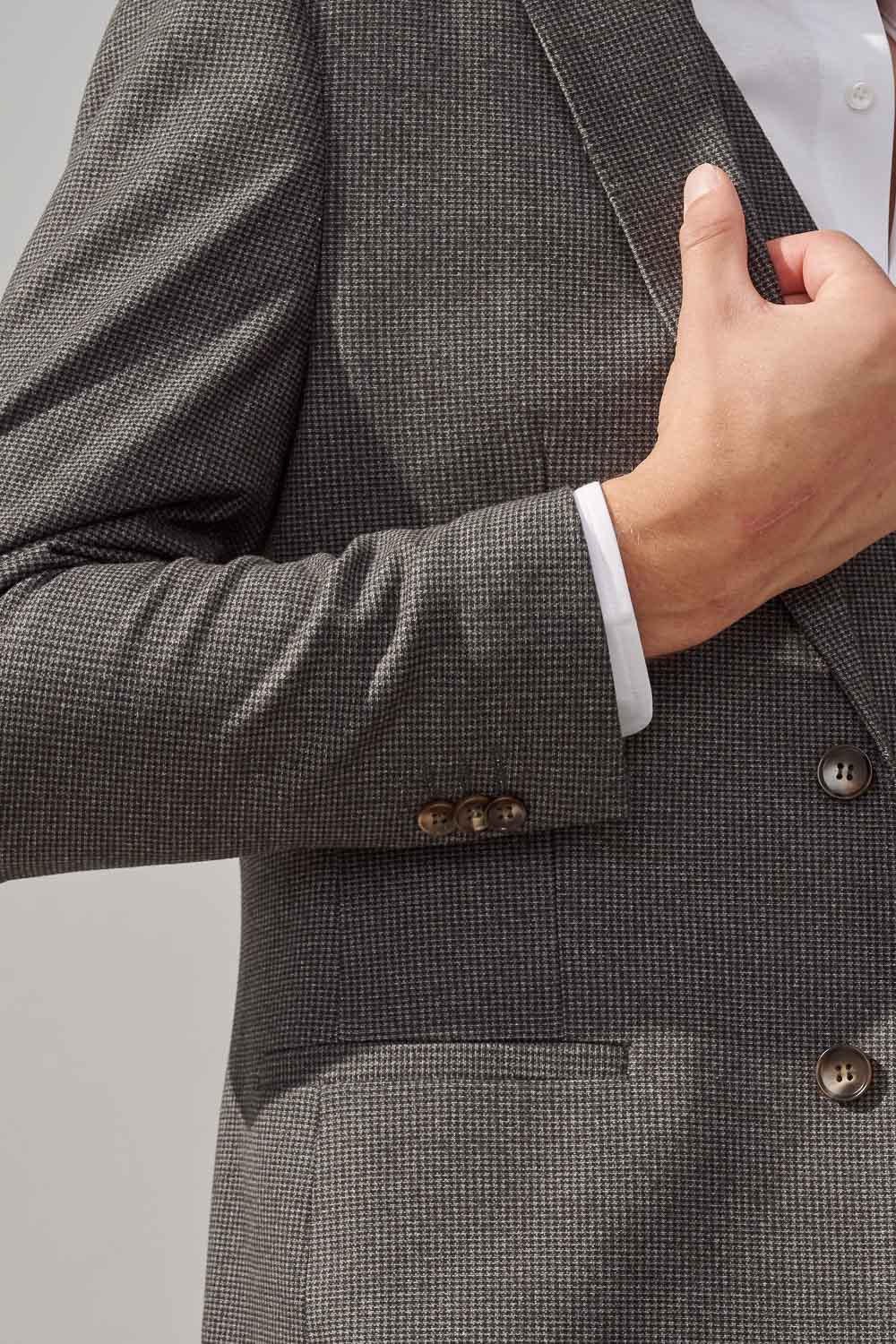 SST&C Dark Gray Houndstooth Elastic Comfortable Casual Suit Jacket | 0612309002  (Outlet)_6