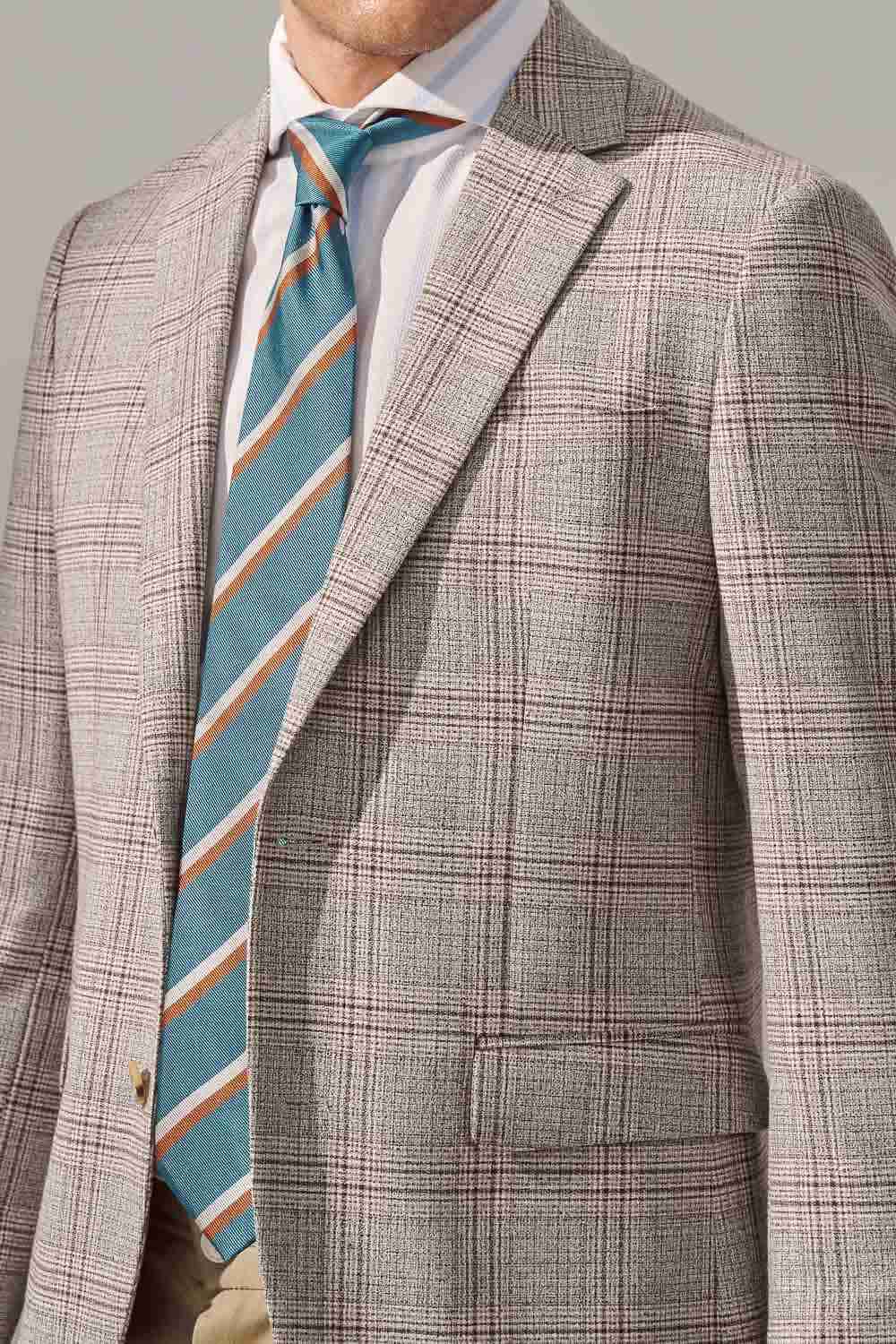 SST&C Light Gray Check Pattern Casual Wool Blend Suit Jacket | 0612309007  (Outlet)_4