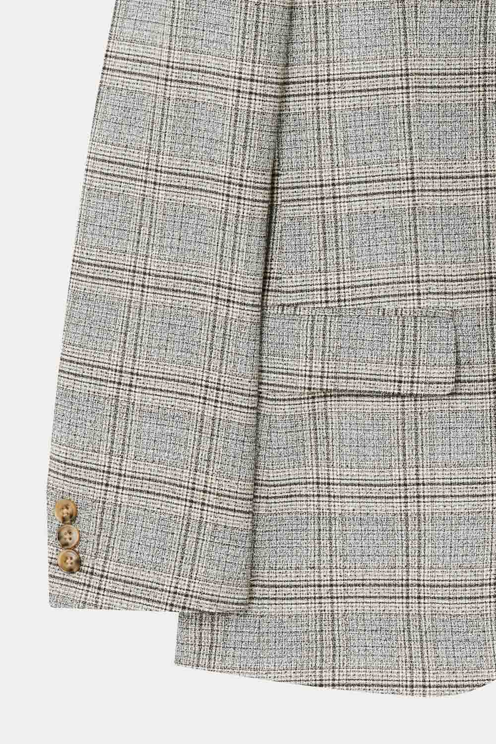 SST&C Light Gray Check Pattern Casual Wool Blend Suit Jacket | 0612309007  (Outlet)_7