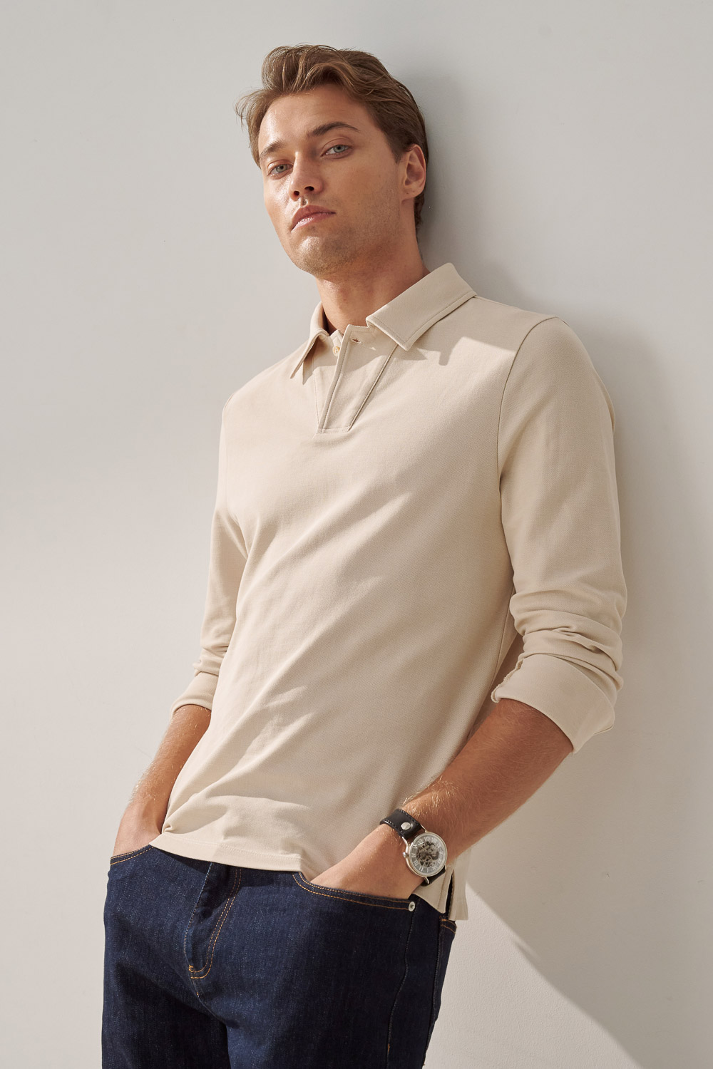 SST&C Light Cream Single-Button Lapel Casual Top | 0912309003  (Outlet)_0