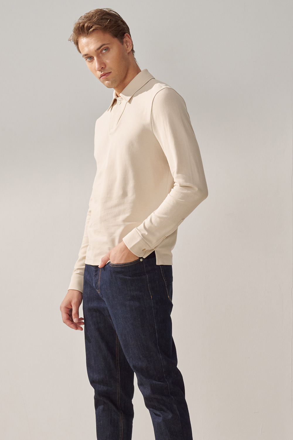 SST&C Light Cream Single-Button Lapel Casual Top | 0912309003  (Outlet)_2