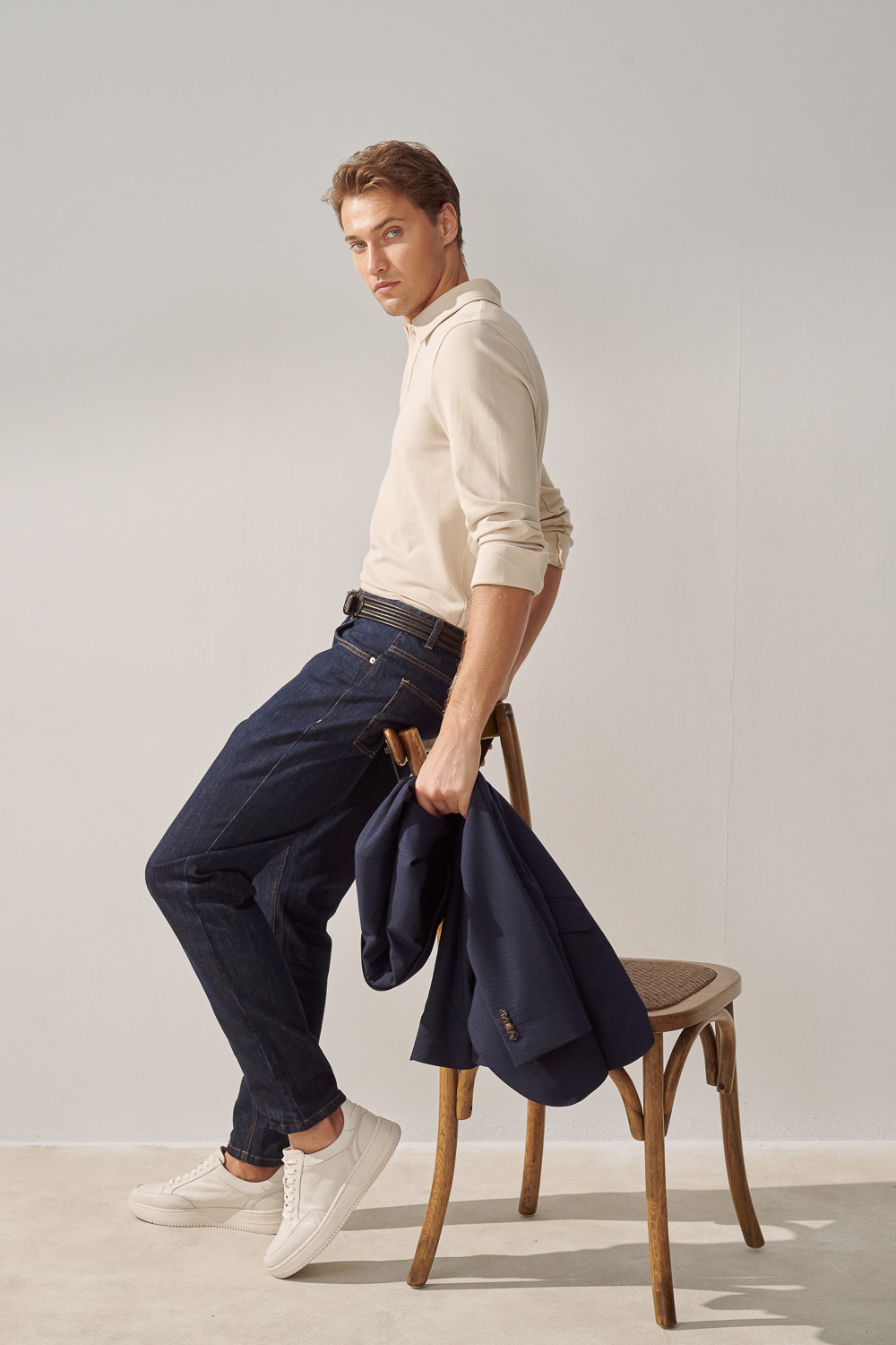 SST&C Light Cream Single-Button Lapel Casual Top | 0912309003  (Outlet)_4