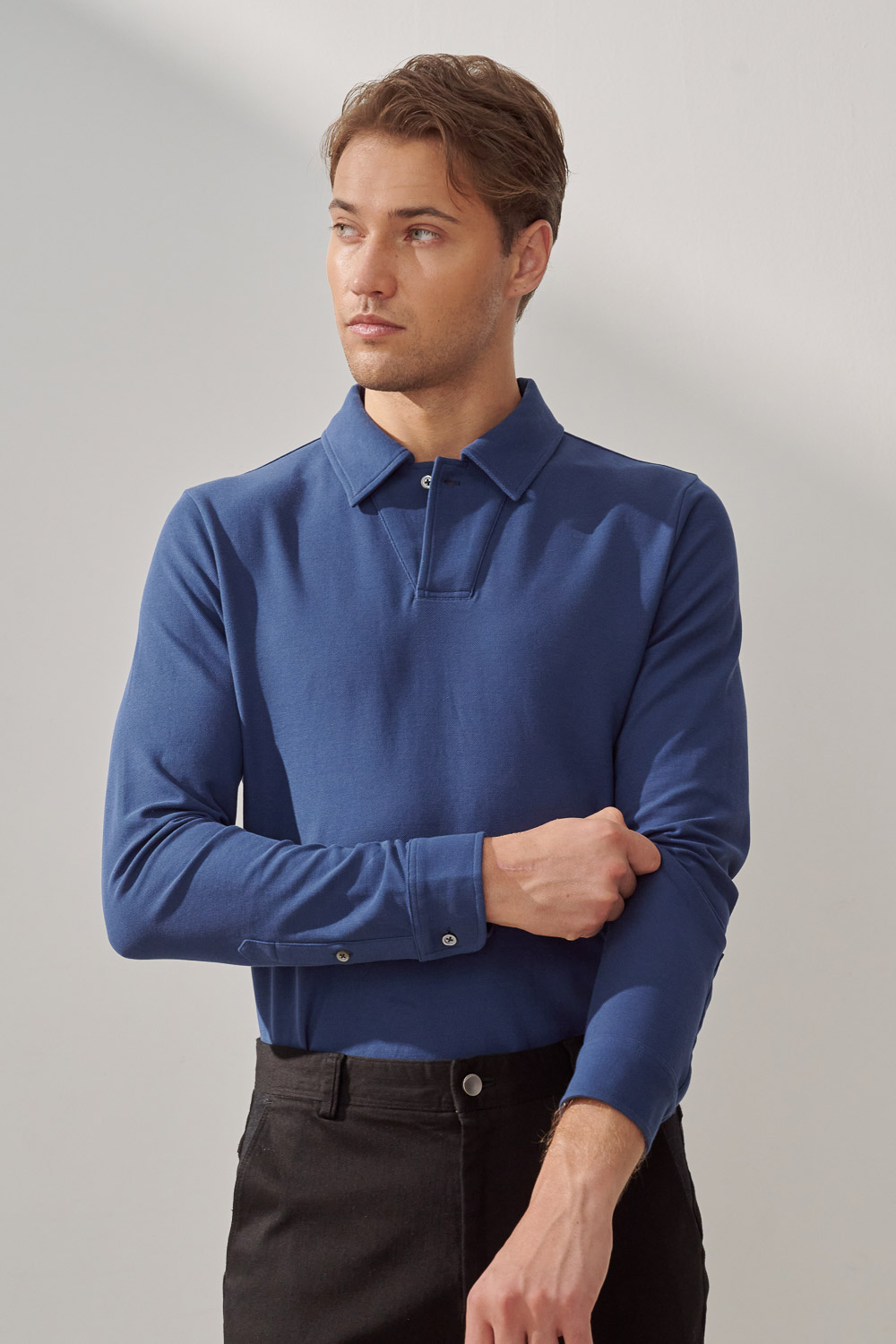 SST&C Cobalt Blue Single-Button Lapel Casual Top | 0912309004  (Outlet)_0