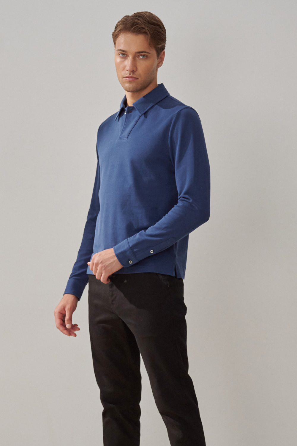 SST&C Cobalt Blue Single-Button Lapel Casual Top | 0912309004  (Outlet)_3