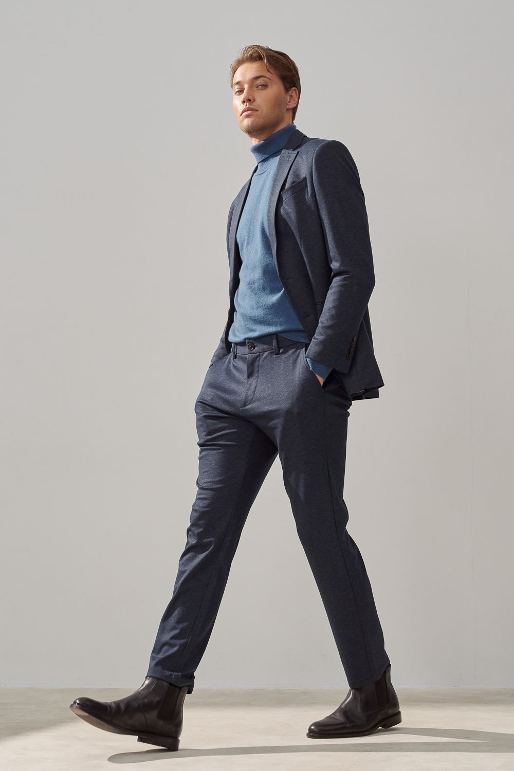 SST&C Noble Blue Turtleneck Wool Sweater | 1112309002  (Outlet)_4