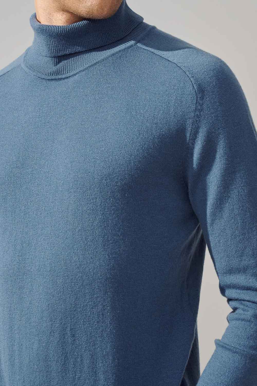 SST&C Noble Blue Turtleneck Wool Sweater | 1112309002  (Outlet)_6