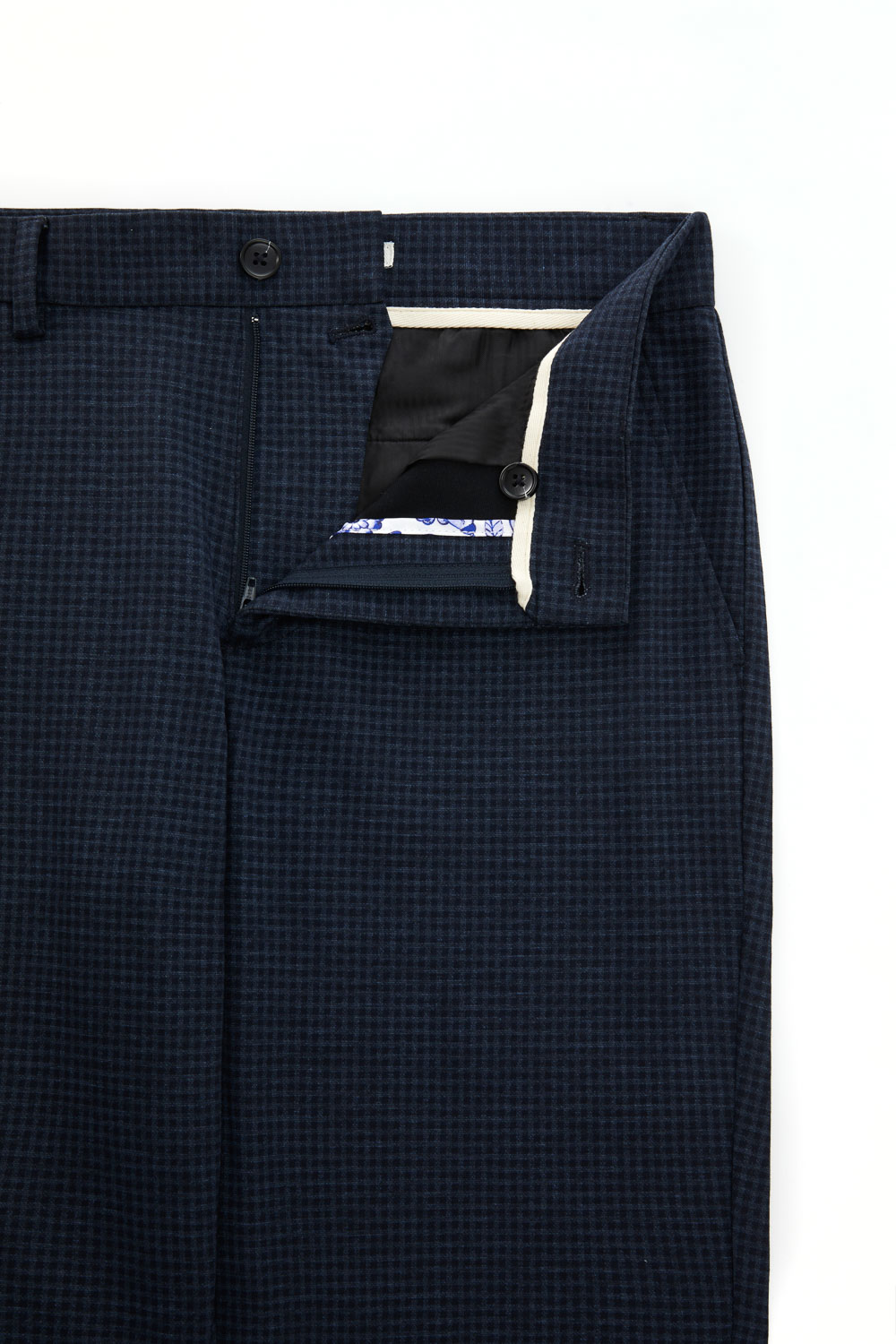 SST&C Navy Check Pattern Elastic Comfortable Slim Fit Casual Trousers | 1212309001  (Outlet)_6