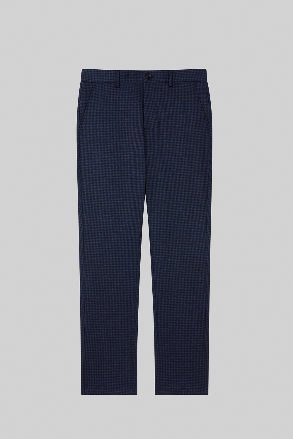 SST&C Navy Check Pattern Elastic Comfortable Slim Fit Casual Trousers | 1212309001  (Outlet)_7