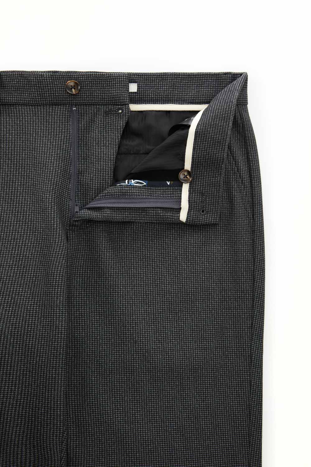 SST&C Dark Gray Houndstooth Stretchy Comfortable Slim Fit Casual Trousers | 1212309002  (Outlet)_6