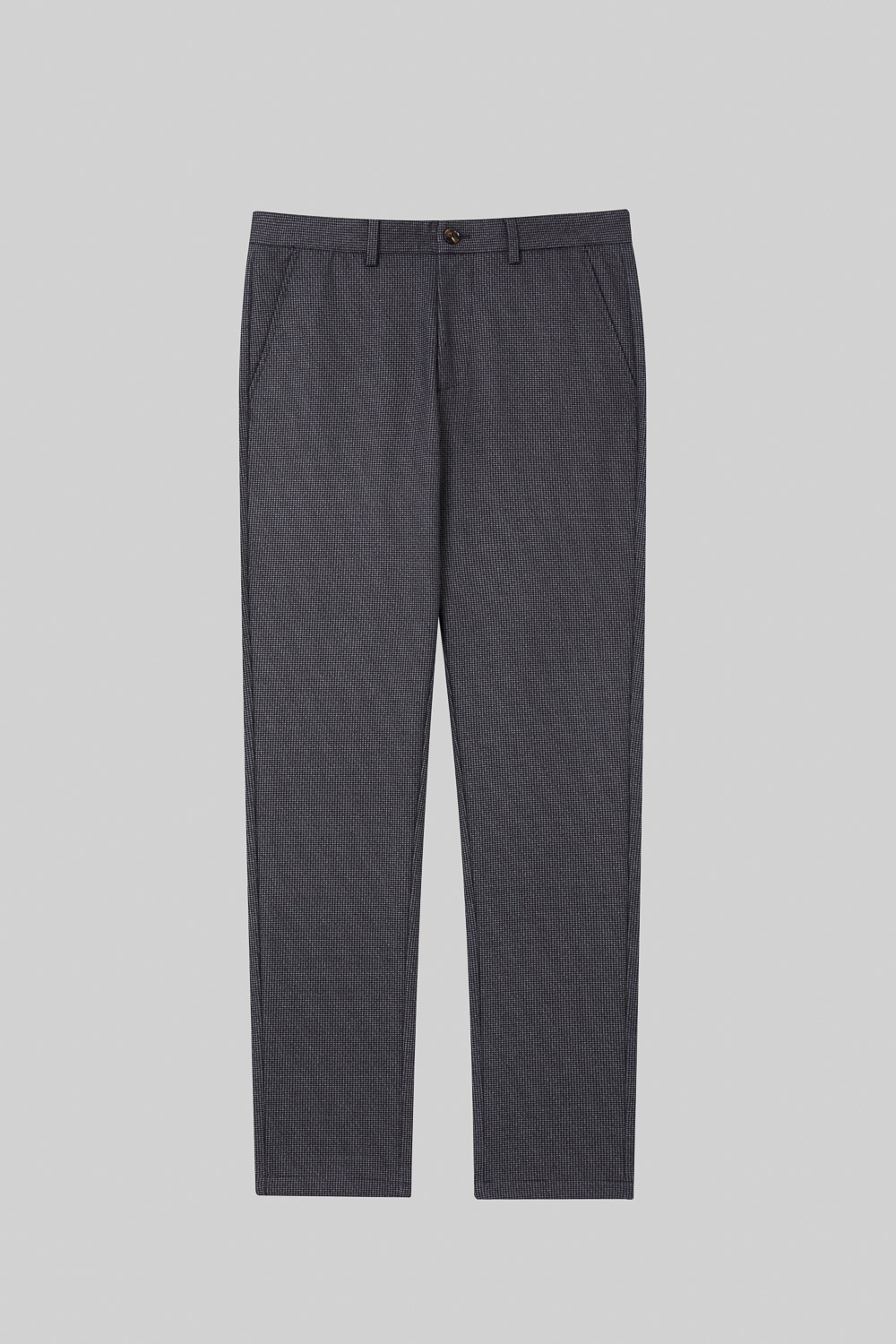 SST&C Dark Gray Houndstooth Stretchy Comfortable Slim Fit Casual Trousers | 1212309002  (Outlet)_7
