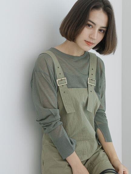 【SET ITEM】透膚圓領長袖上衣+吊帶背心(FC33L2C1180) - Te chichi