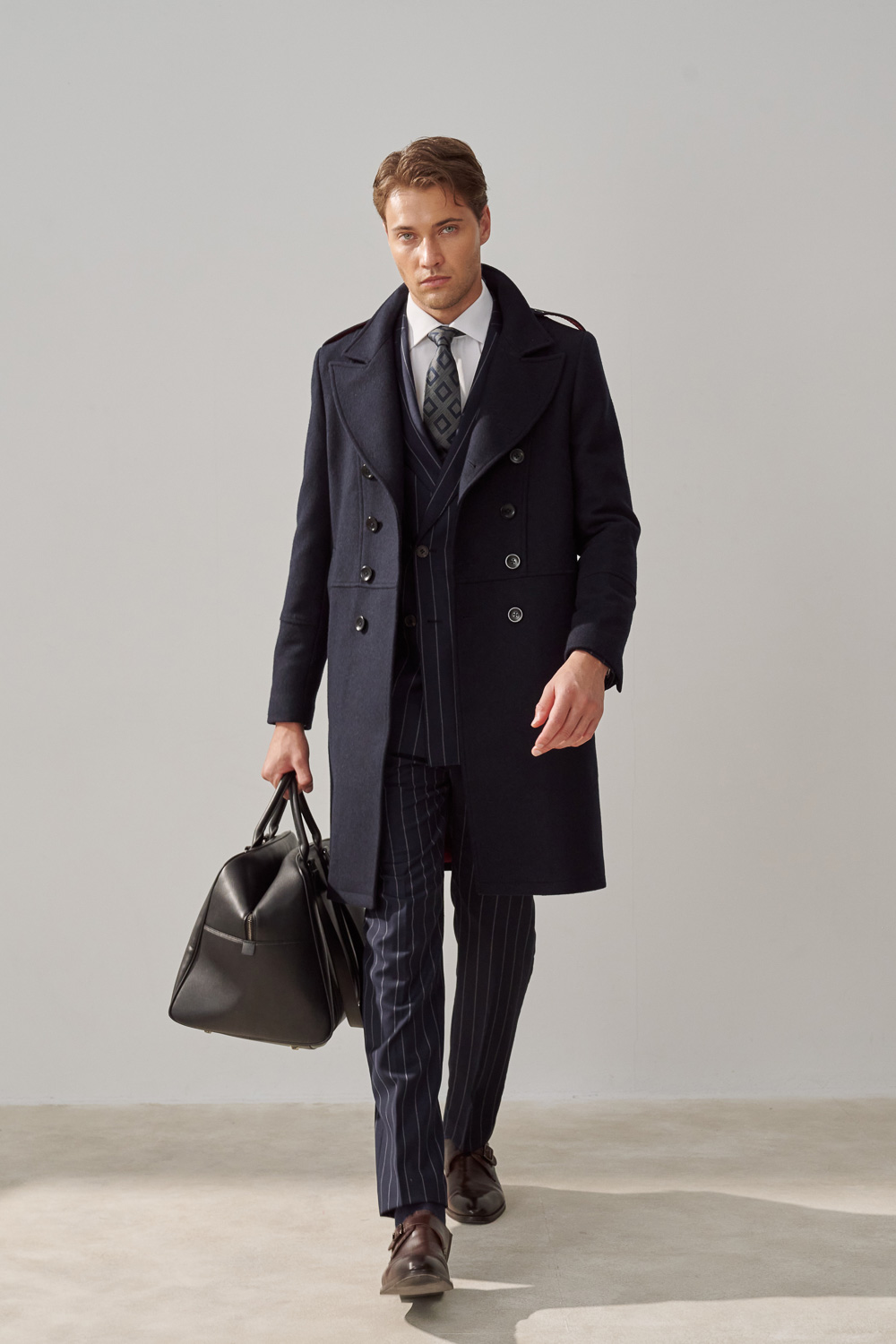 SST&C #Milan Series  Navy Striped Pattern Slim Fit Suit Jacket | 0112309002  (Outlet)_5