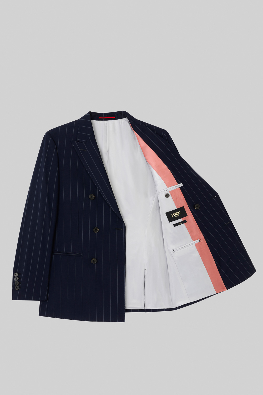 SST&C #Milan Series  Navy Striped Pattern Slim Fit Suit Jacket | 0112309002  (Outlet)_8