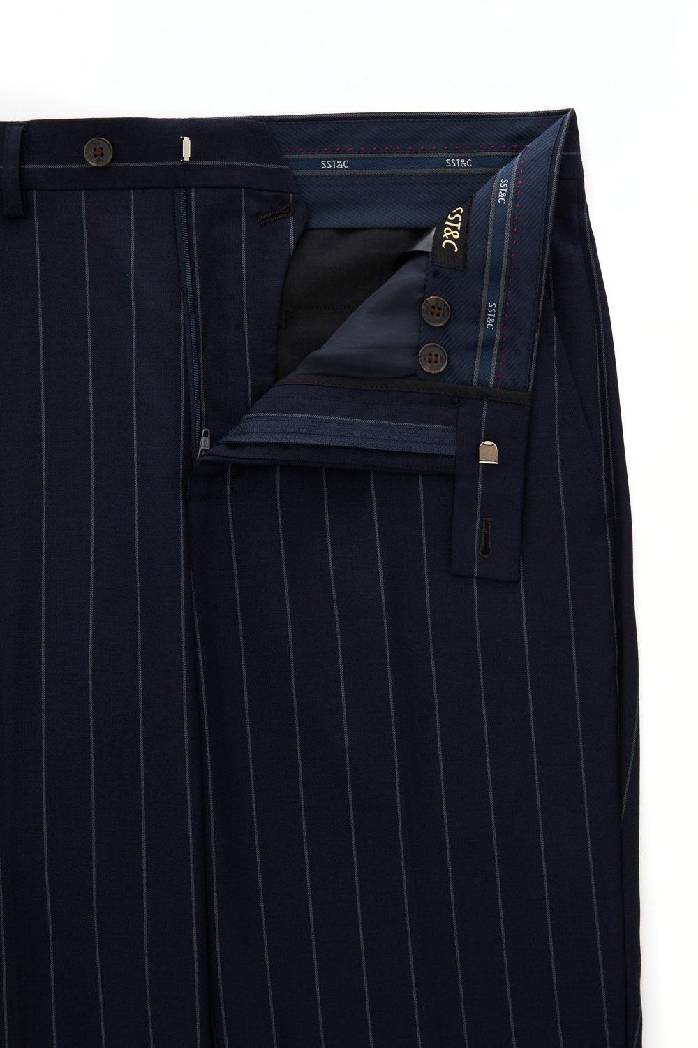 SST&C #Milan Series  Navy Striped Pattern Slim Fit Suit Trousers | 0212309002  (Outlet)_7