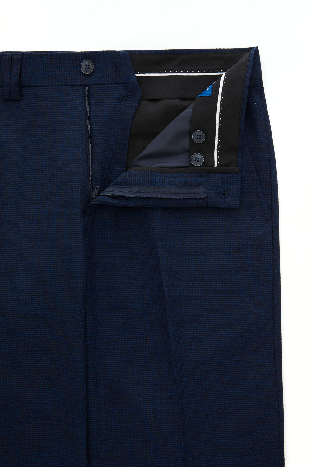 SST&C Navy Textured Machine Washable Slim Fit Suit Trousers | 0212309006  (Outlet)_7