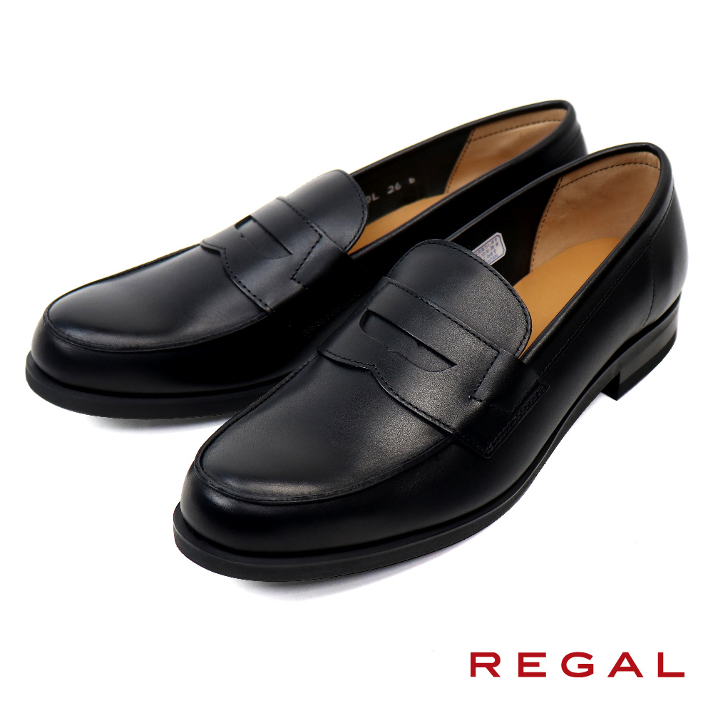 【REGAL】日本原廠經典商務便士樂福鞋 黑色(22DL-BL)
