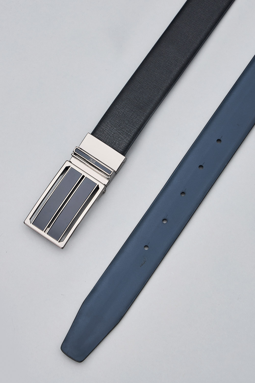 SST&C Black & Dark Mist Blue Rear Buckle Belt | 1712309006  (Outlet)_3