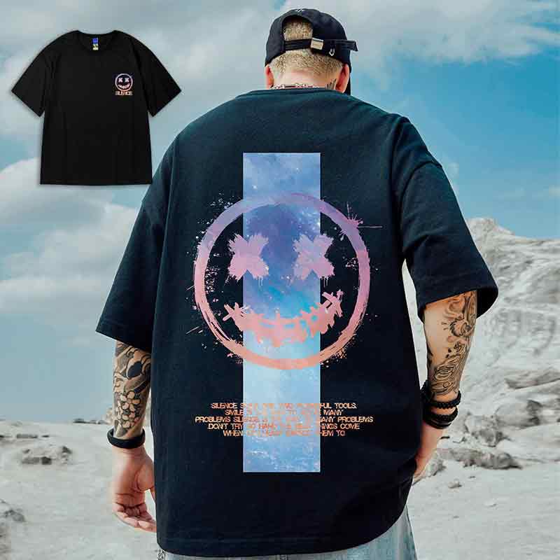 惡魔的微笑潑墨薄款落肩短TEE AIRism輕量透氣_0
