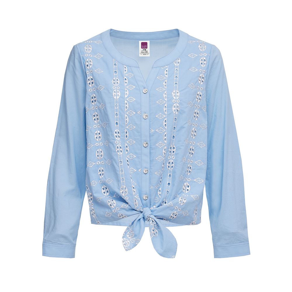 ILEY伊蕾 清新縷空刺繡短版綁結純棉上衣(淺藍色；M-XL)1233011050_4