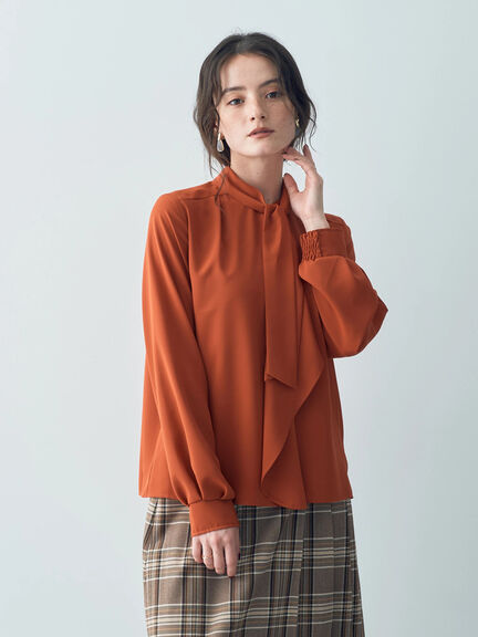 2Way素色綁結領設計襯衫(7A33L0A0900) - YECCA VECCA