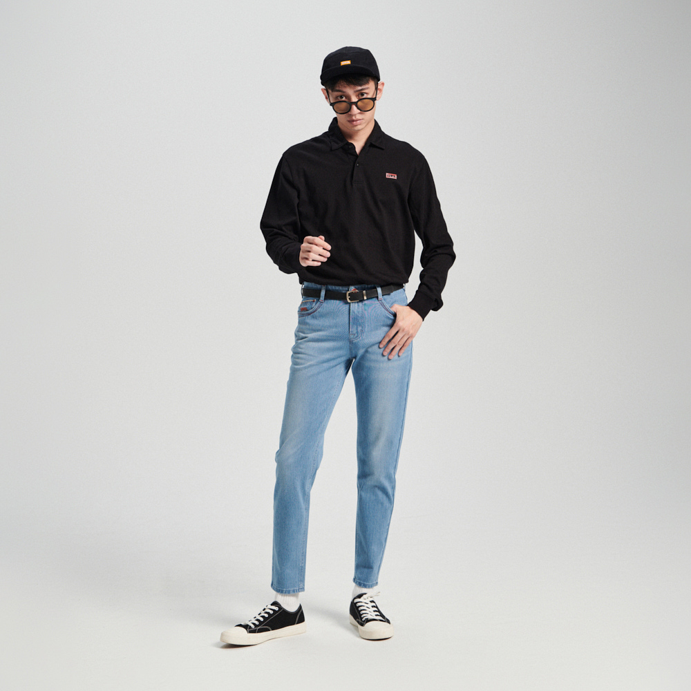 EDWIN｜男裝｜小印花薄長袖POLO衫