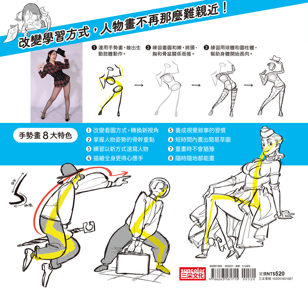 咻！30秒神奇手勢畫(1)姿勢篇：一根手指勾勒人物生動姿勢，從此不再只會畫火柴人_9