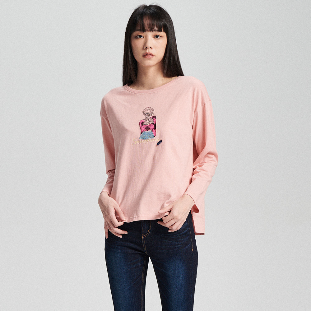 SOMETHING｜女裝｜女孩印花薄七分袖T恤