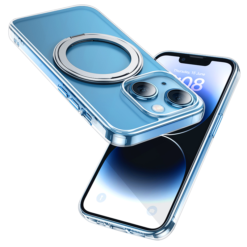 【hoco.浩酷】AS1 iP15 Plus 旋轉磁吸支點殼  (黑色/透明/紫色)_0