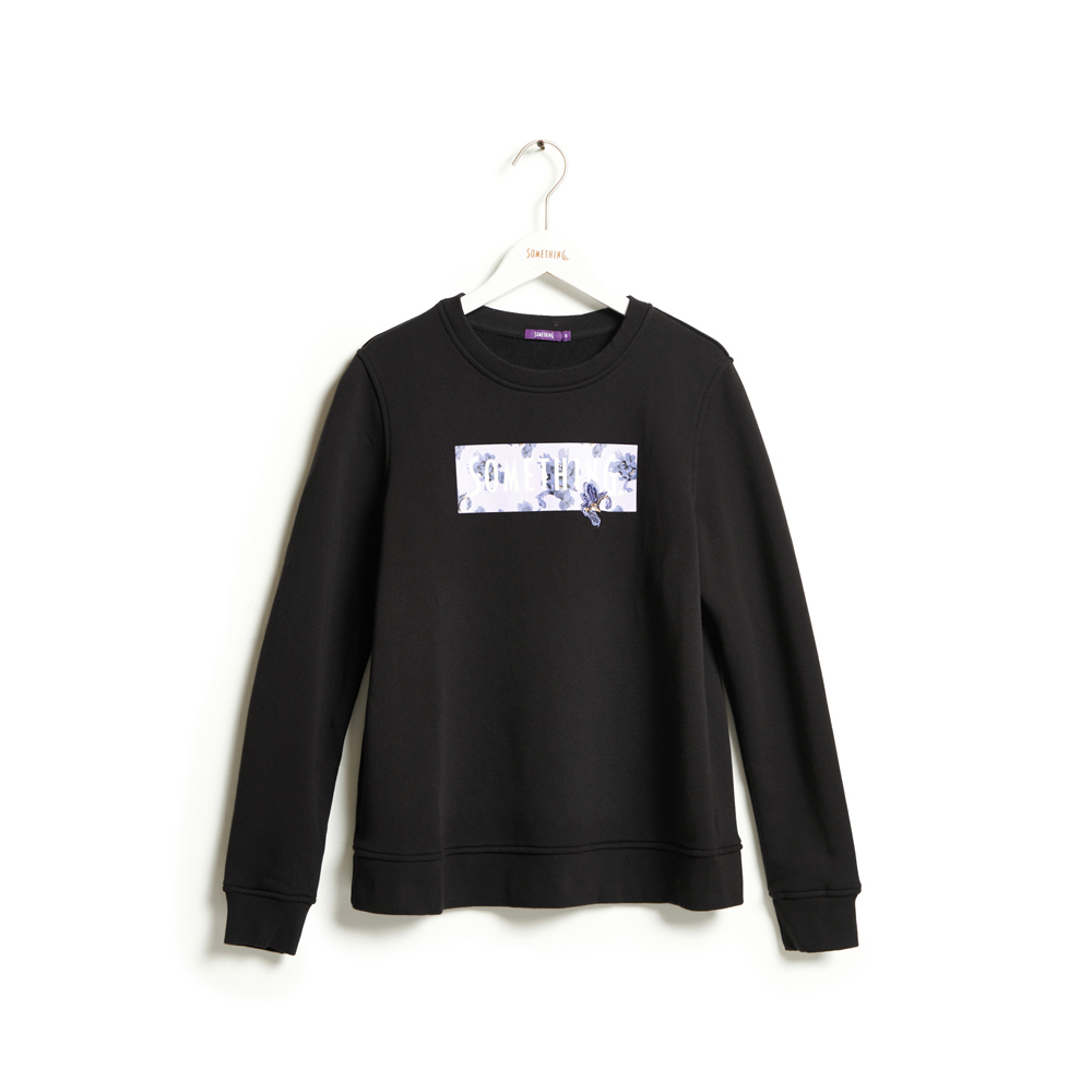 SOMETHING｜女裝｜女鳶尾花LOGO厚長袖T恤