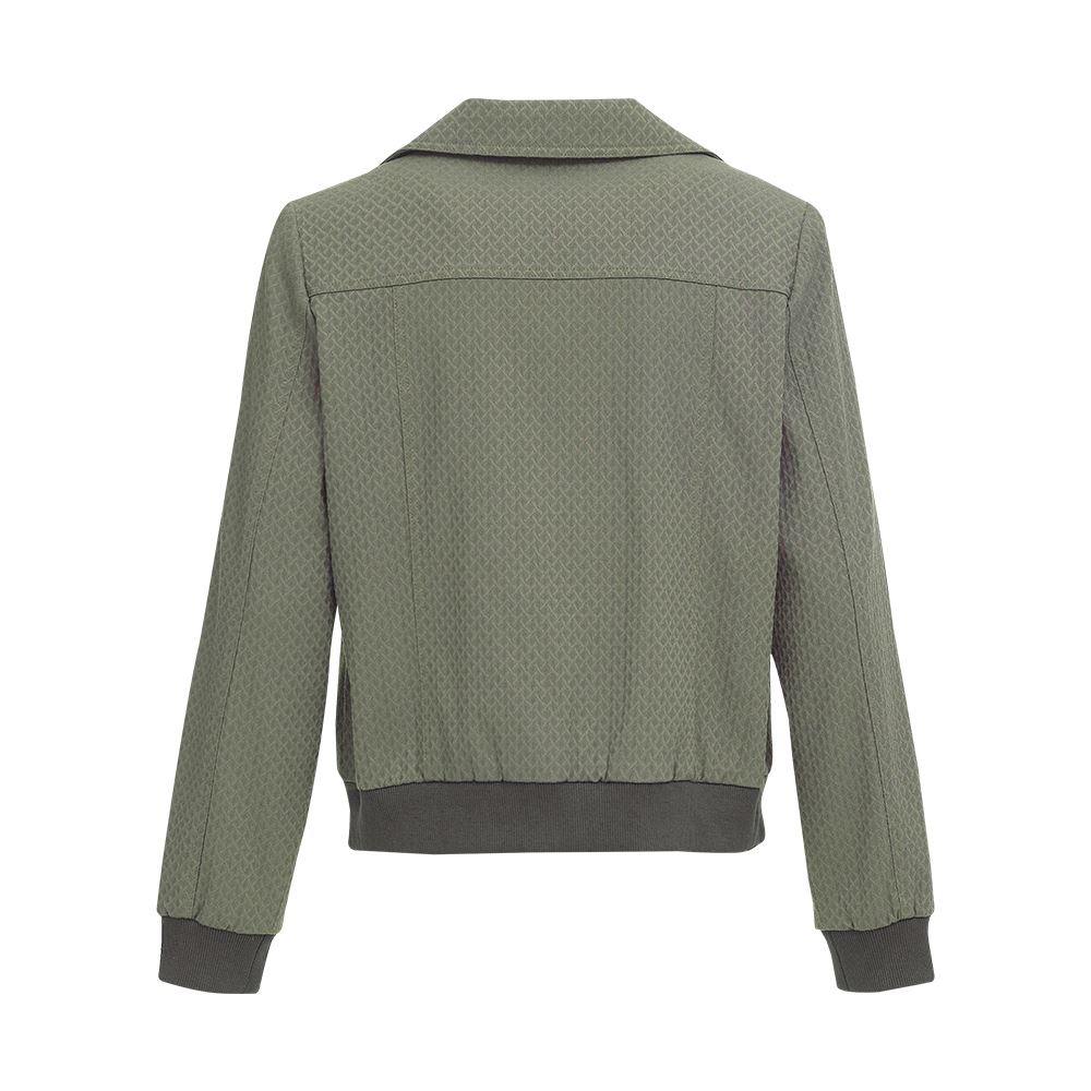 ILEY伊蕾 菱格織紋縲縈騎士外套(深綠色；M-XL)1233014030_5