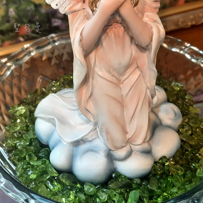 玫瑰祈願天使15.5公分高 ＊雕塑 雕像 擺飾＊祈禱天使 儀式_9