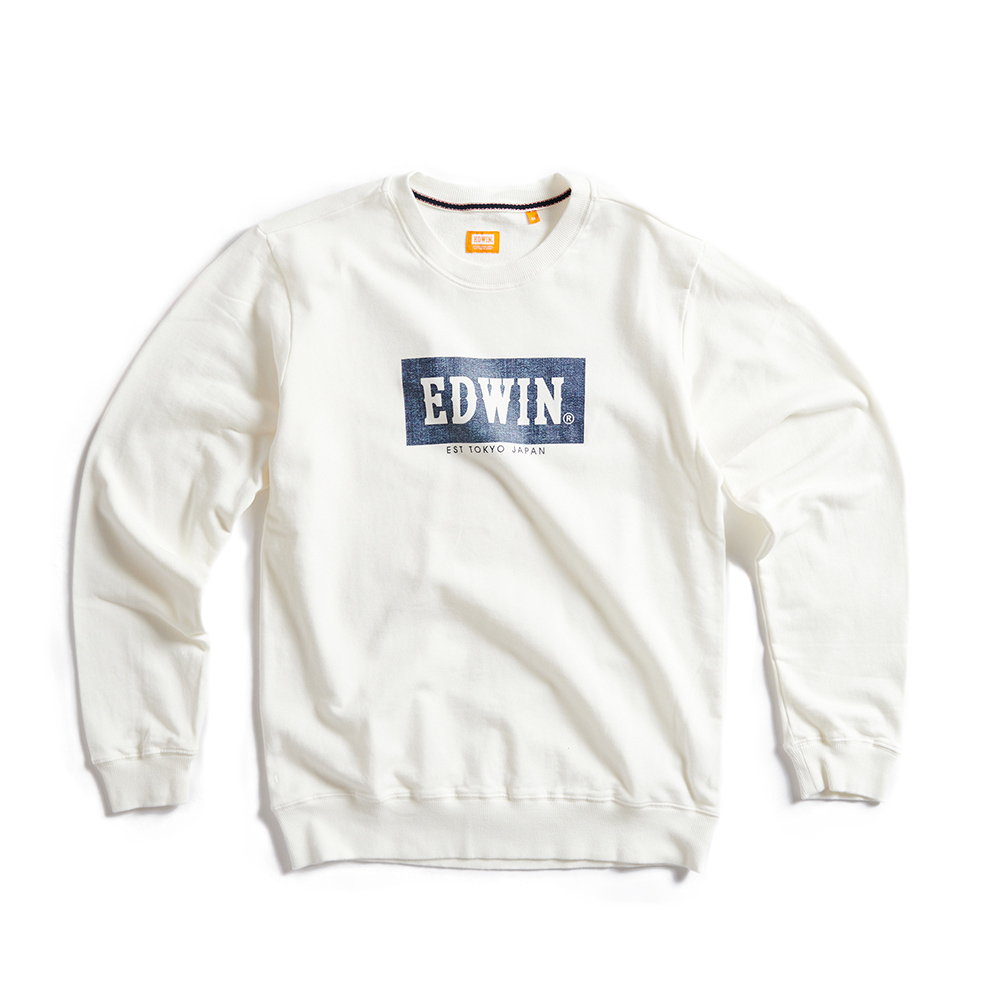 EDWIN｜男裝｜牛仔斜紋印花長袖T恤