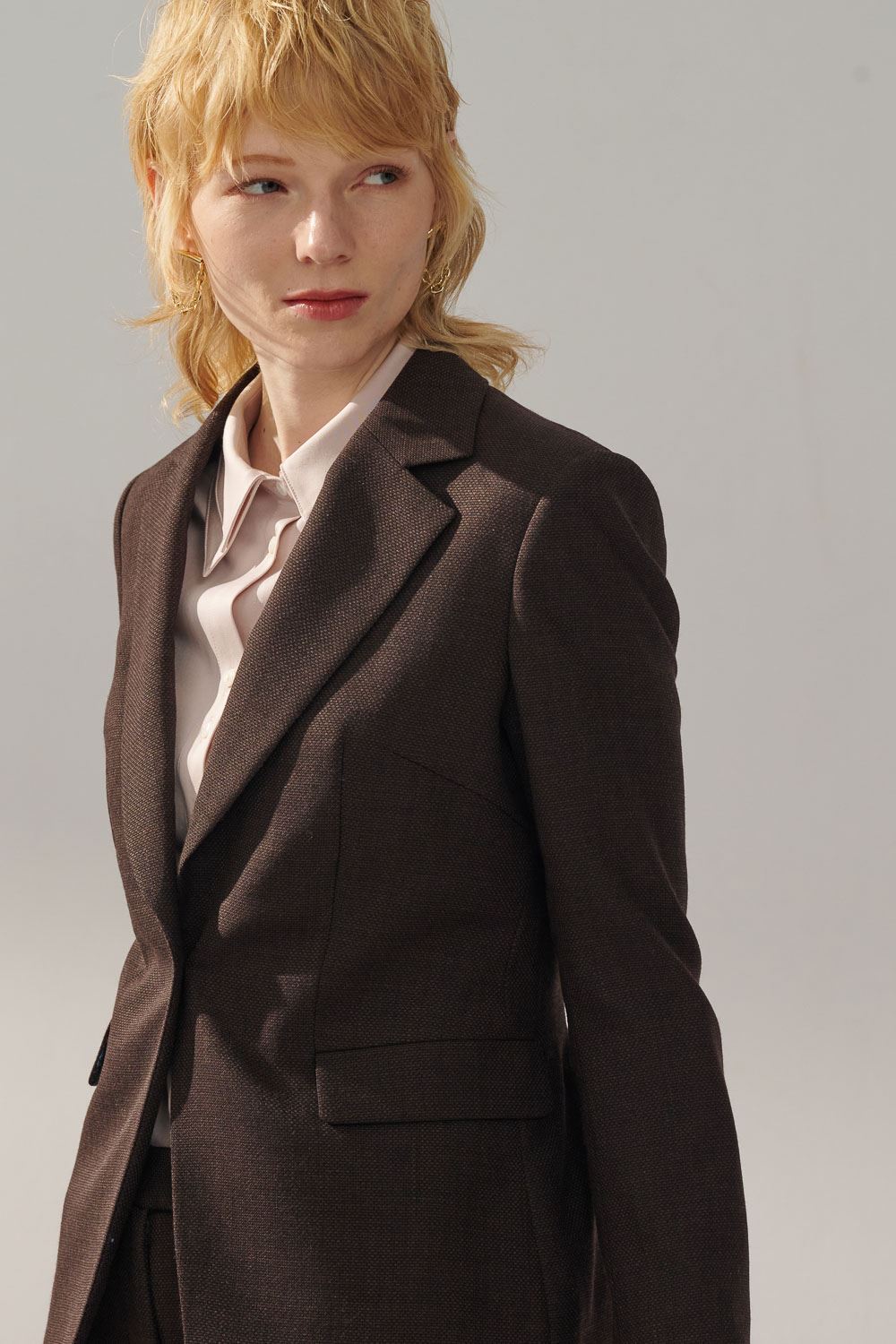 SST&C Brown Textured Machine Washable Suit Jacket | 7162309003  (Outlet)_1