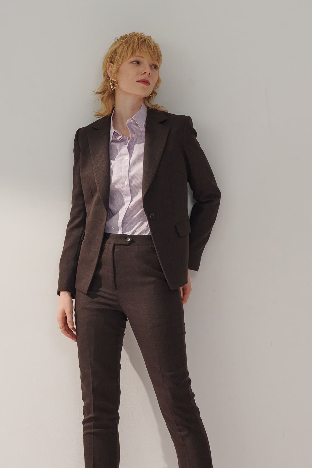 SST&C Brown Textured Machine Washable Suit Jacket | 7162309003  (Outlet)_2