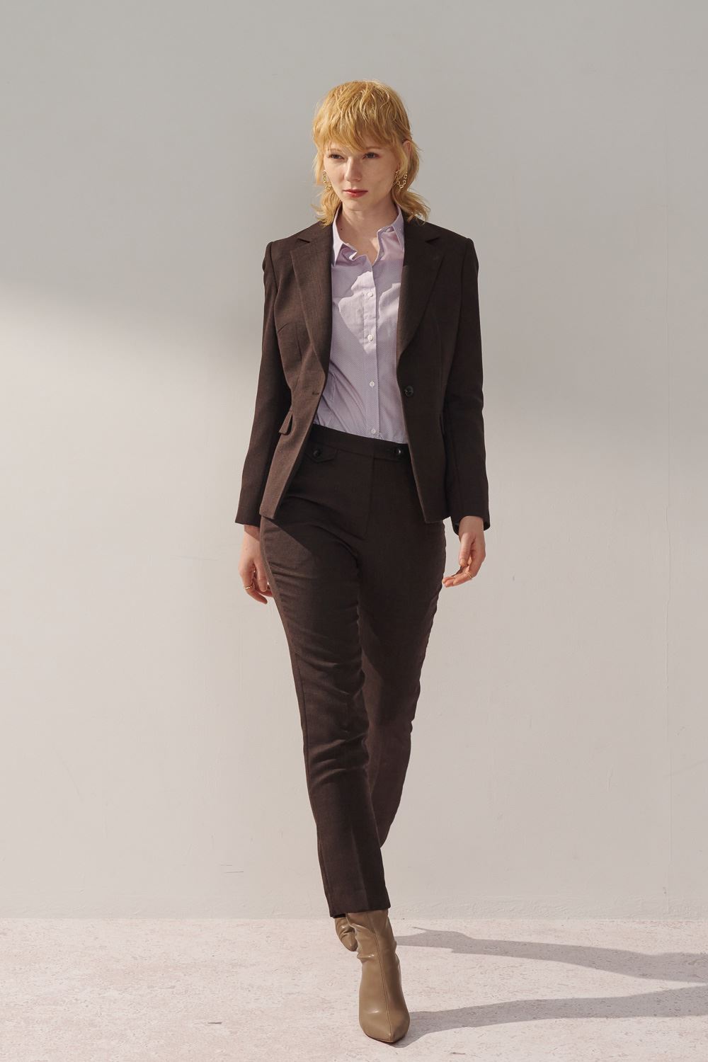 SST&C Brown Textured Machine Washable Suit Jacket | 7162309003  (Outlet)_3