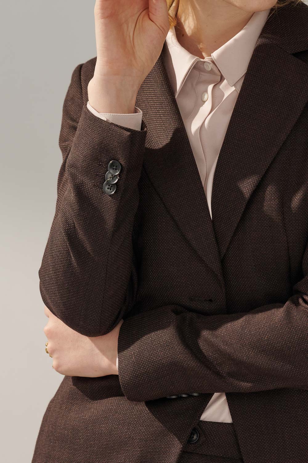 SST&C Brown Textured Machine Washable Suit Jacket | 7162309003  (Outlet)_5