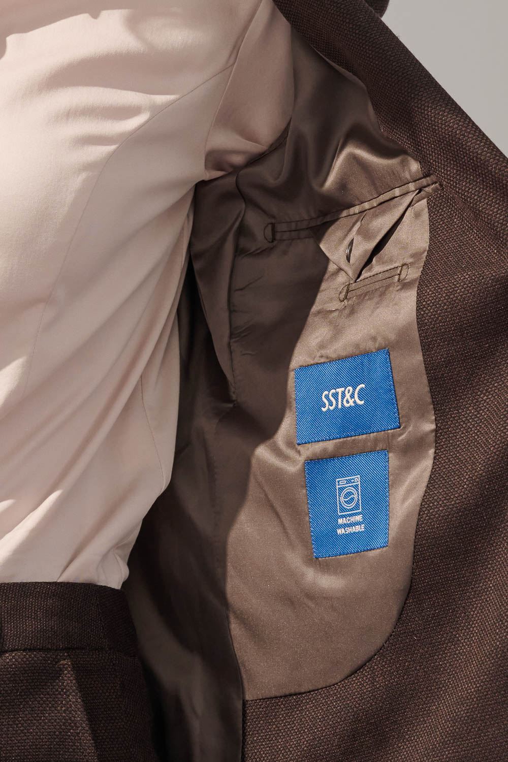 SST&C Brown Textured Machine Washable Suit Jacket | 7162309003  (Outlet)_6